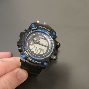 Rugged Black and Blue Smartwatch